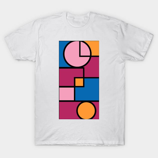 Piet Mondrian Style Geometric Pattern, Simple, Classic and Elegant T-Shirt by InkLove